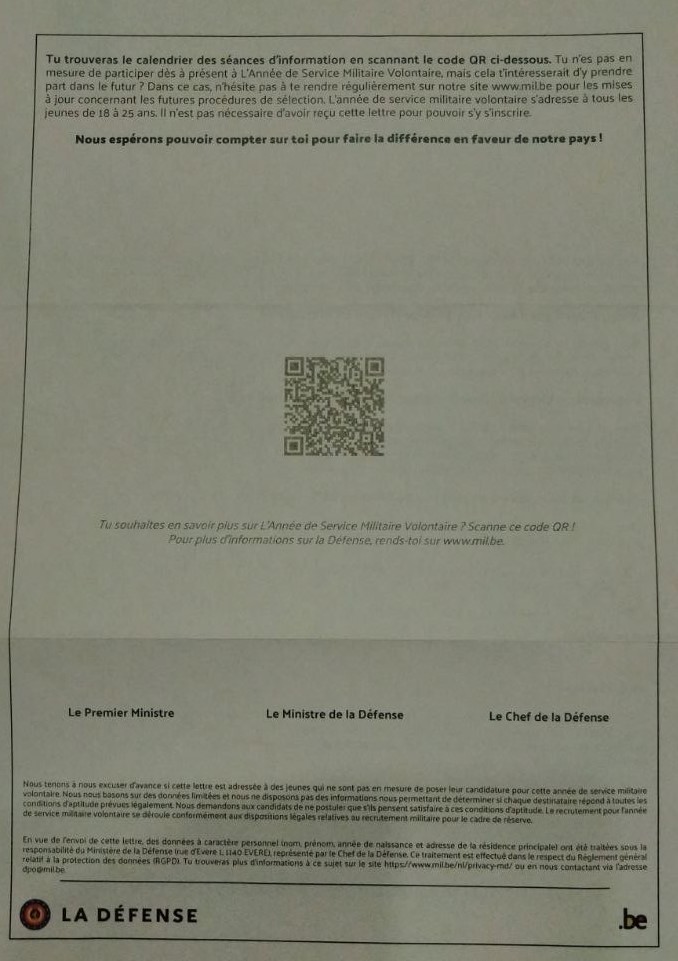 L’armée belge tente de recruter des volontaires au service militaire